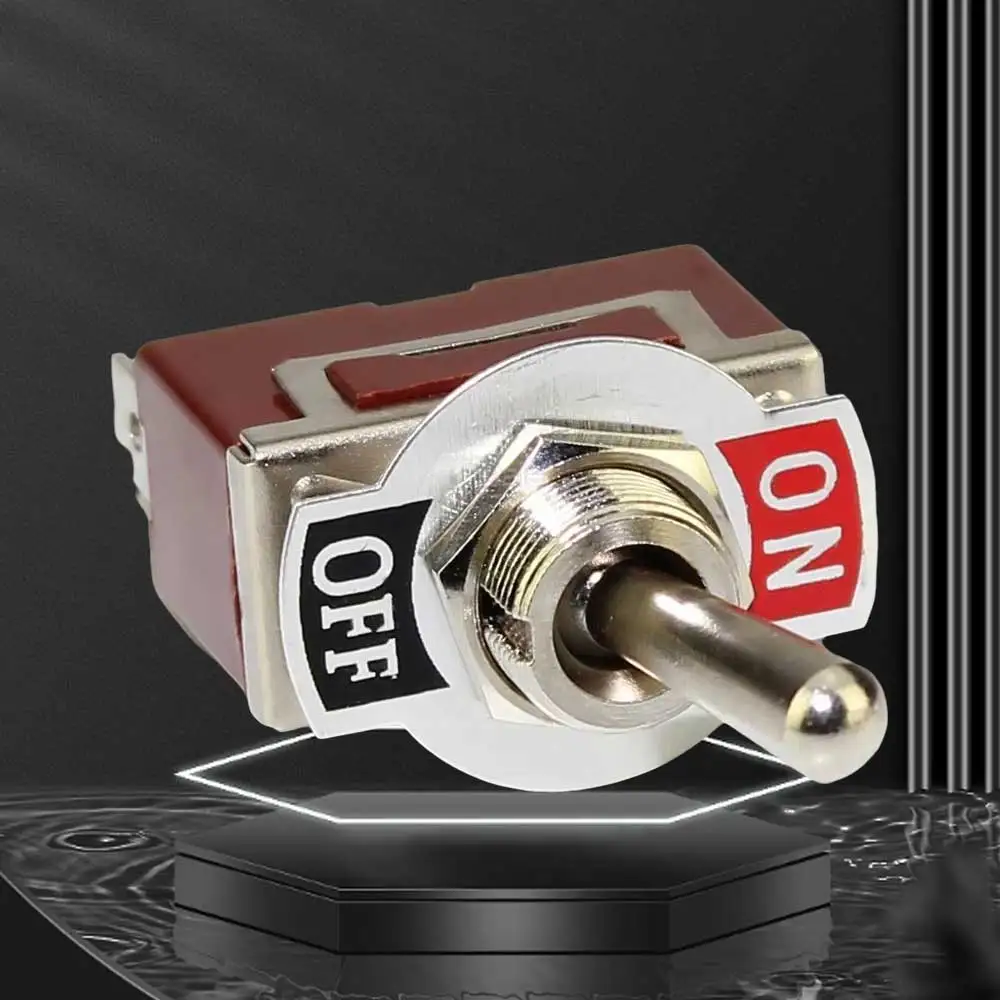 OSWELL Miniature Toggle Switch SPST 2 Pin Screw Terminal Self-Locking Type C511B Double Pole 15A 250V 12mm Mounting Hole Size