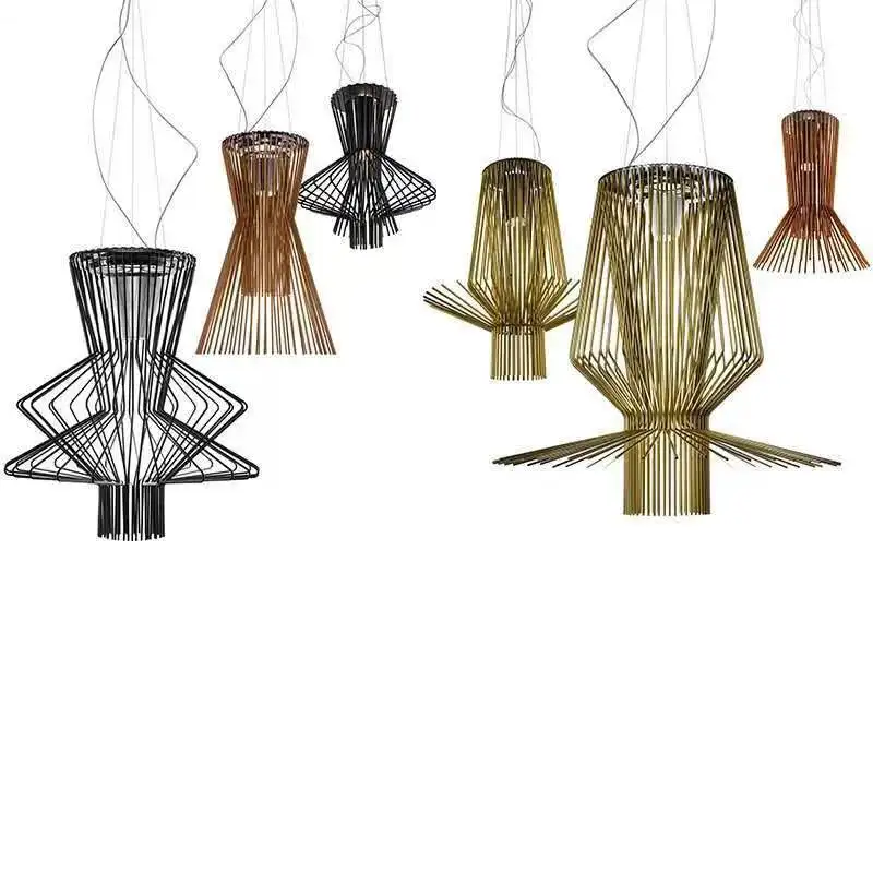 Modern Creative Antique Finish Project Villa Birdcage Suspension Hanging Lights Designer Pendant Lamp