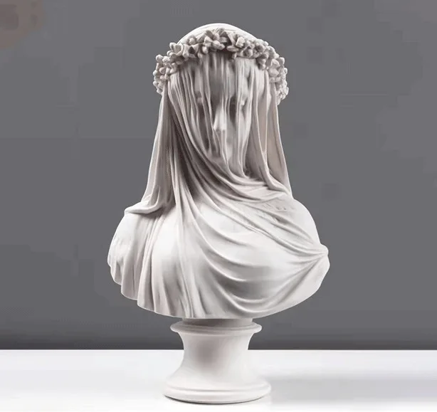 Polyresin Statue Indoor Decoration The Veiled Lady Gothic Bust Sculpture for Sale