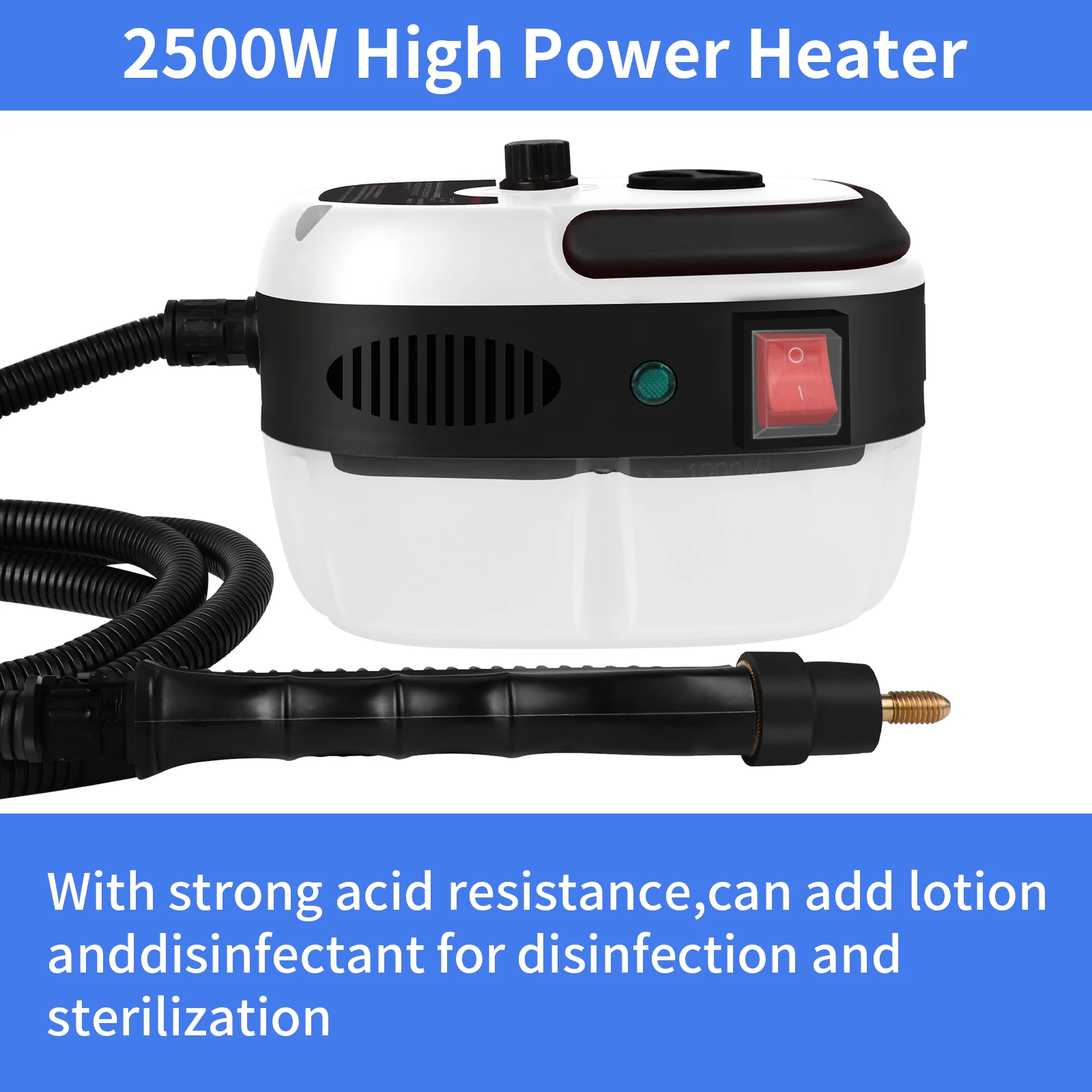 Steam Cleaner 2500W High Pressure Steam Cleaner Handheld High Temperature Steam Cleaner For Home Kitchen Bathroom Car Cleaning