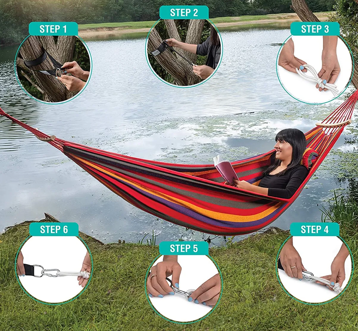 
2021 New Outdoor Camping Hanging Folding Knit Hammock/ Hammock Bed Outdoor 