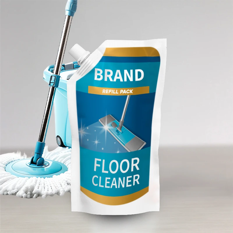 Top-grade OEM Economy Floor Cleaner 1.6KG Spout Stand Pouch Formulation Protects and Enhance Beauty On Flooring