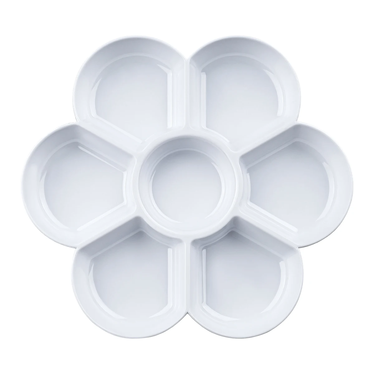 Cheap 7 Well Blossom Ceramic Palette Watercolor Acrylic Eco Friendly Paint Palette