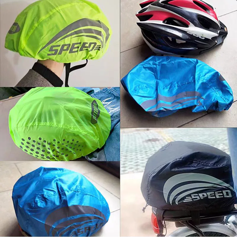 Cycling Bike Helmet Reflective Strip Rain Cover Bicycle Helmet Waterproof Cover High Visibility Scooter Helmet Rain Cover