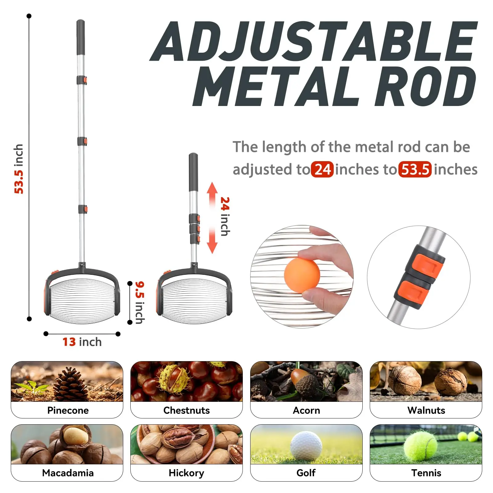 Acorn Picker Upper Roller Nut Gatherer Multifunctional Acorn Picker Upper with Rolling Drum