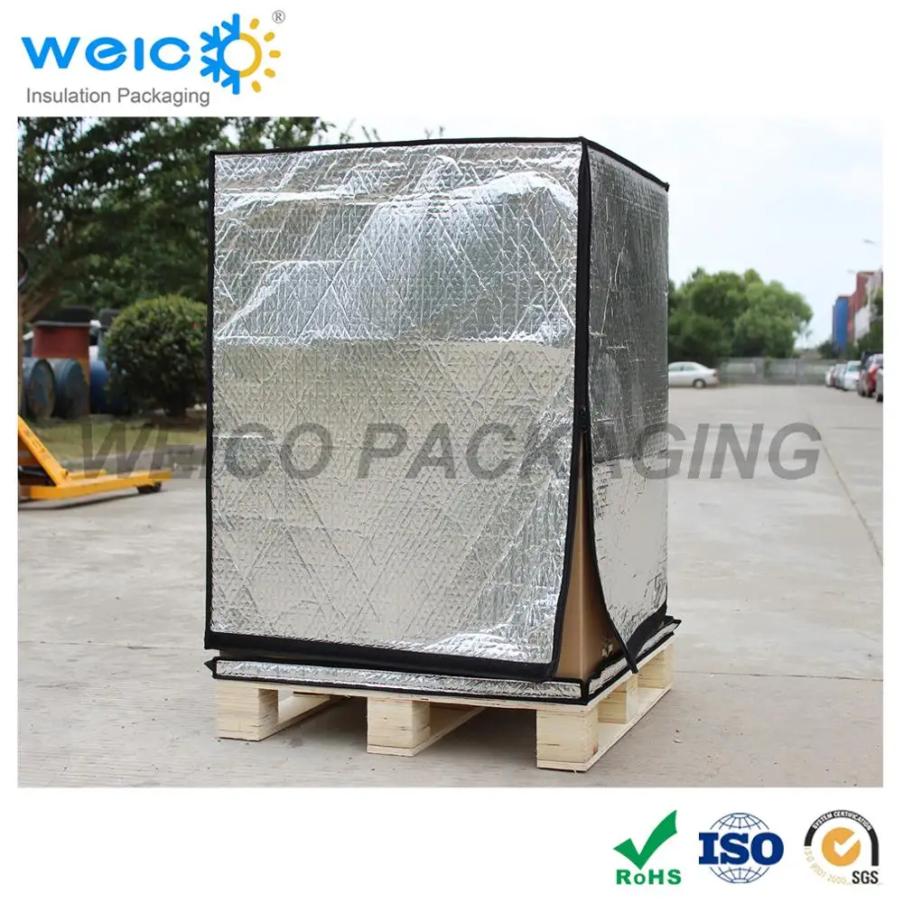 Reusable Heat Resistance Bubble Pallet Cover aluminum container foil thermal insulation bag