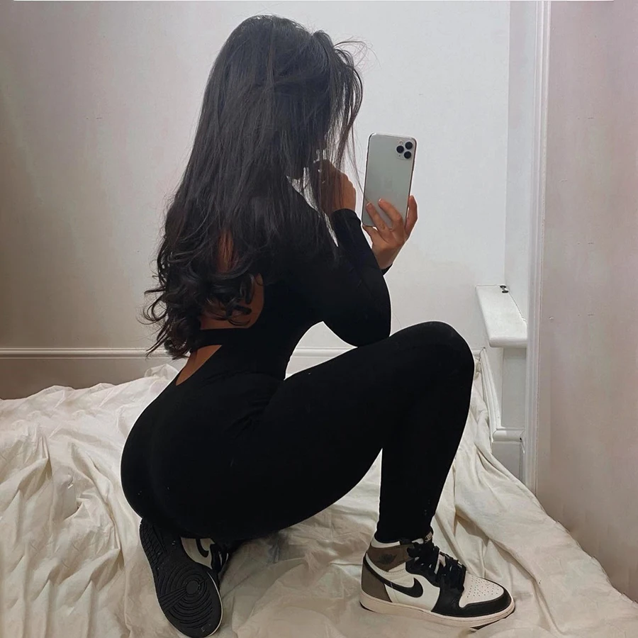 K21Q00232 2021-это новейшее поступление простого облегающего спортивного комбинезона с открытой спиной, женская одежда для фитнеса и йоги