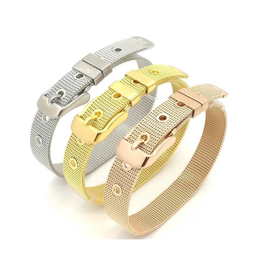 Free Customized 8mm DIY stainless steel mesh band bracelets