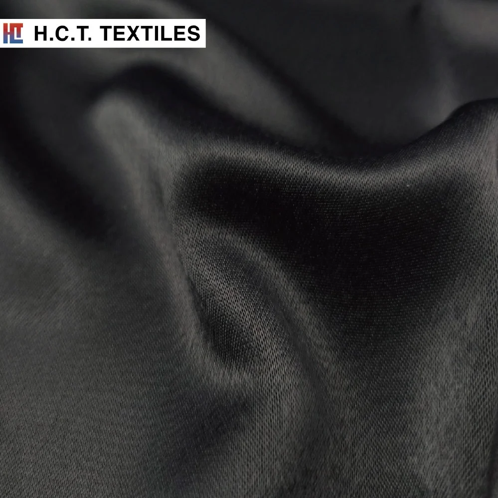 Fluid Silky Luxury black cool touch 145g  nylon rayon blend fabrics for dress skirt
