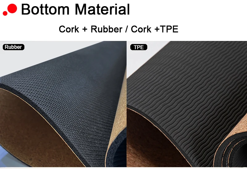 Wholesale Custom Logo Eco Printed Natural Rubber Tpe Matt Block Ball Bag Set Thick Cork Yoga & Pilates Mat With Logo Strap