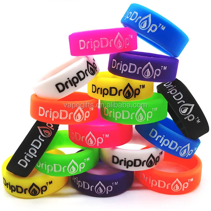 Custom printing logo 10mm diameter silicone bands vape ring holder