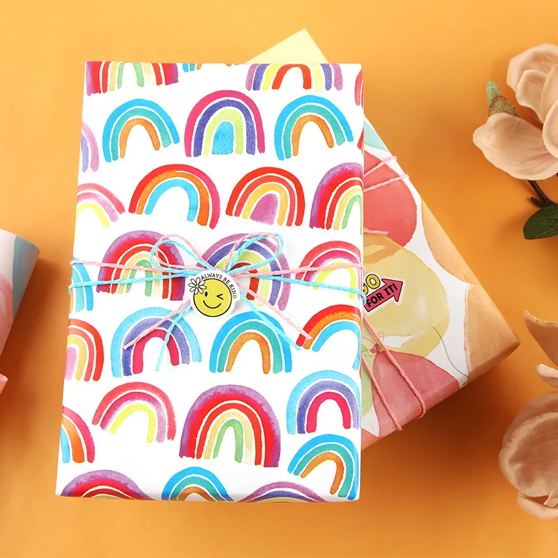 Custom Wrapping Paper Sheets Colorful Cartoon Packaging Wrapping Paper Gift Wrapping Paper Roll Custom Print