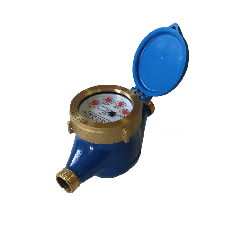 DN15 multi-jet dry dial water meter brass body