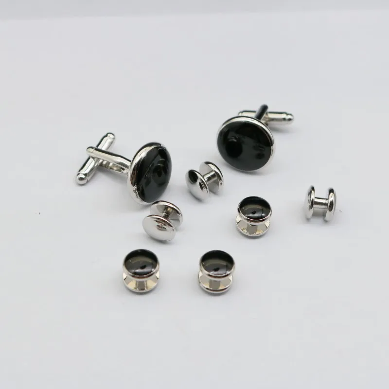 2024 new boyi   Amazon Hot Sale Classical Mens Cufflinks and Studs Set Tuxedo Shirts for Business Wedding