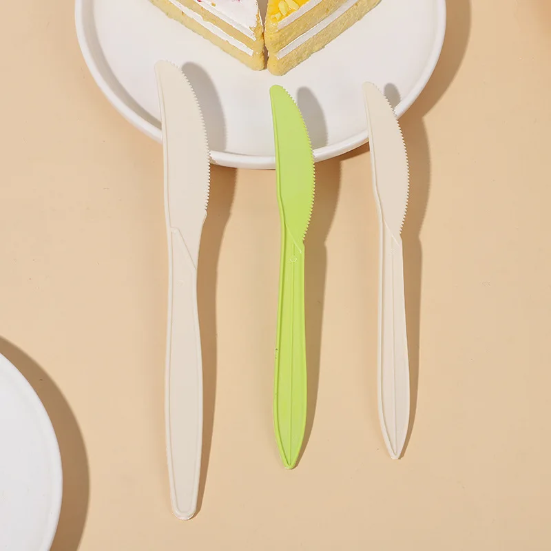 Degradable corn starch knife, fork and spoon disposable knife, fork and spoon tableware set customization