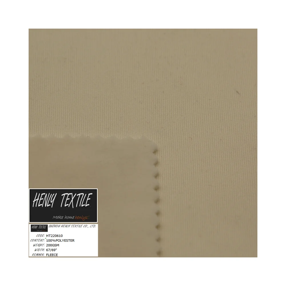 HT220610 100%POLYESTER 200GSM KNITTED FLEECE FABRIC FOR CASUAL CLOTHING
