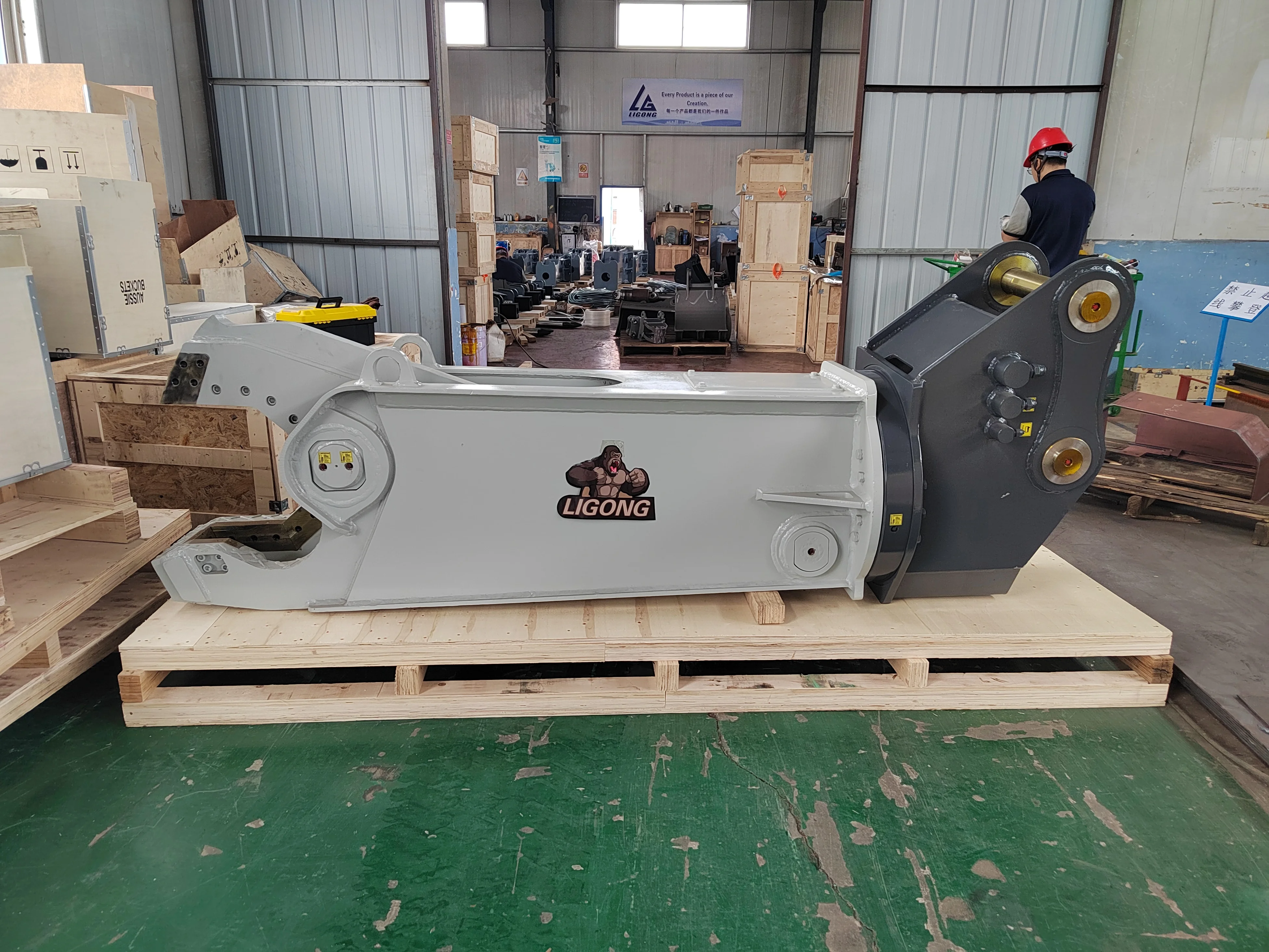 Excavator rotating two cylinders scrap metal shears,concrete pulverizer,changeable blade shears for sale