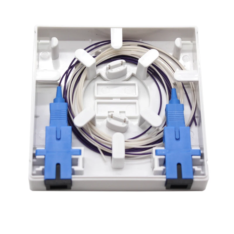 FCST02121 Indoor 4 Port Small Wall Mounted Fiber Optic Faceplate Terminal Splitter And Distribute Box For FTTH Access Network