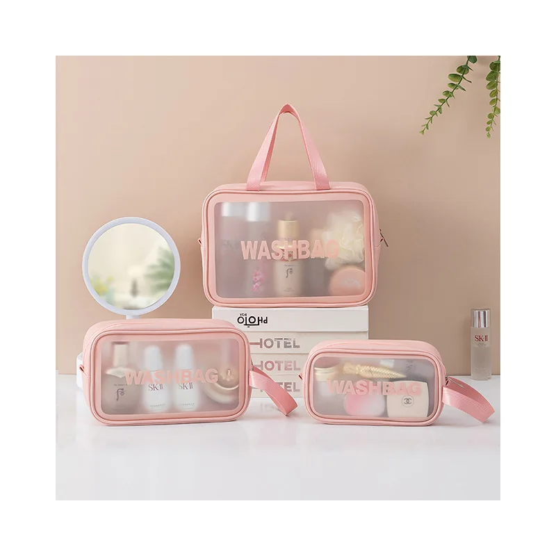 Wholesale Custom Logo Clear Travel Cosmetic Bag for Men Women