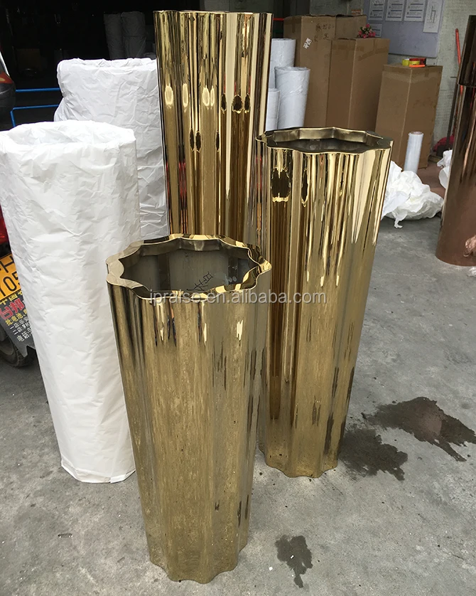 Luxury metal vases for home