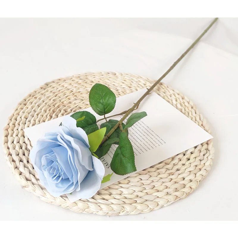 YIWAN wholesale single High branch rose Artificial Flowers silk flowers artificial Home decoration for wedding hotel
