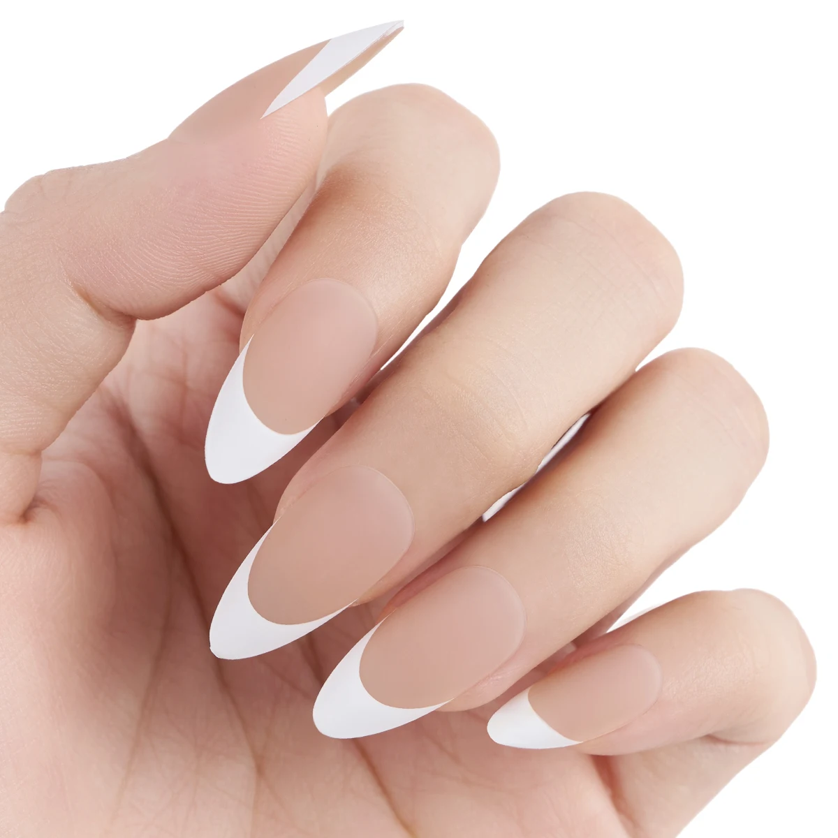 Nail Salon Hot Selling New Almond Nail Full Set French Short Art Patch Wholesale Trapezoidal Extended Art Nail Slices