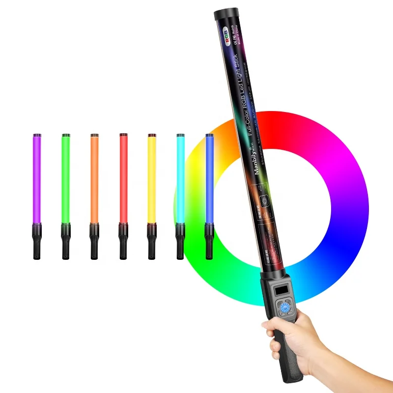 Manbily Handheld Rgb Led  Live Stream Wand Light Ls-650 Rgb Led Tube Video Light Stick For Photography Studio