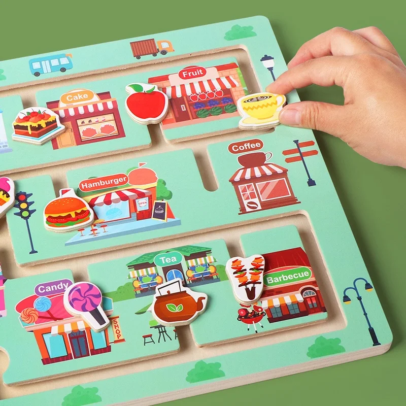 New montessori early education walking maze puzzle toys parent-child interactive games for children hands-on brain wooden toys