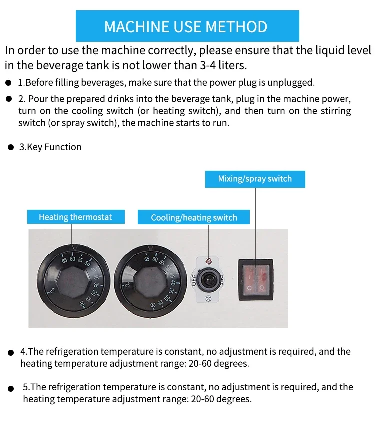 Heavybao Commercial Fruit Juice Dispenser Automatic Hot/Cold Drink Beverage Dispenser for Catering Electrical Drinks Beverages