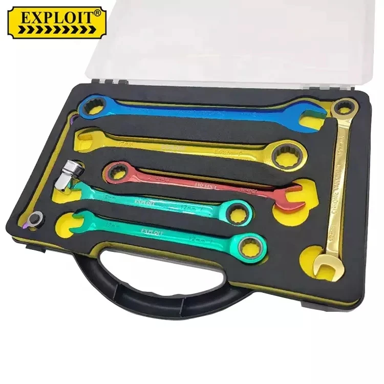 Professional Heavy Duty Household Open End Wrench Tools Portable Colorful Ratchet Socket Wrench Set