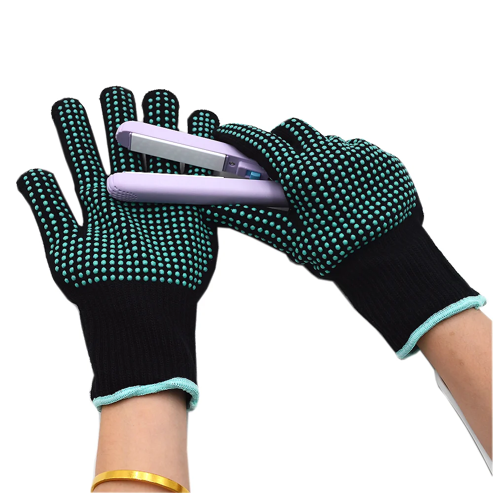 Hair Styling 482F Heat Resistant Double-sided Silica gel PVC Coating Safety Work Gloves