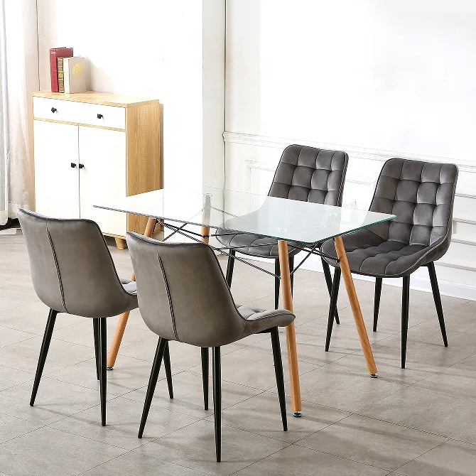 Turkish Second Hand Small Glass Dining Room Table Set 4 Chairs Dinner Kitchen Tables Sets And Chairs With Seater