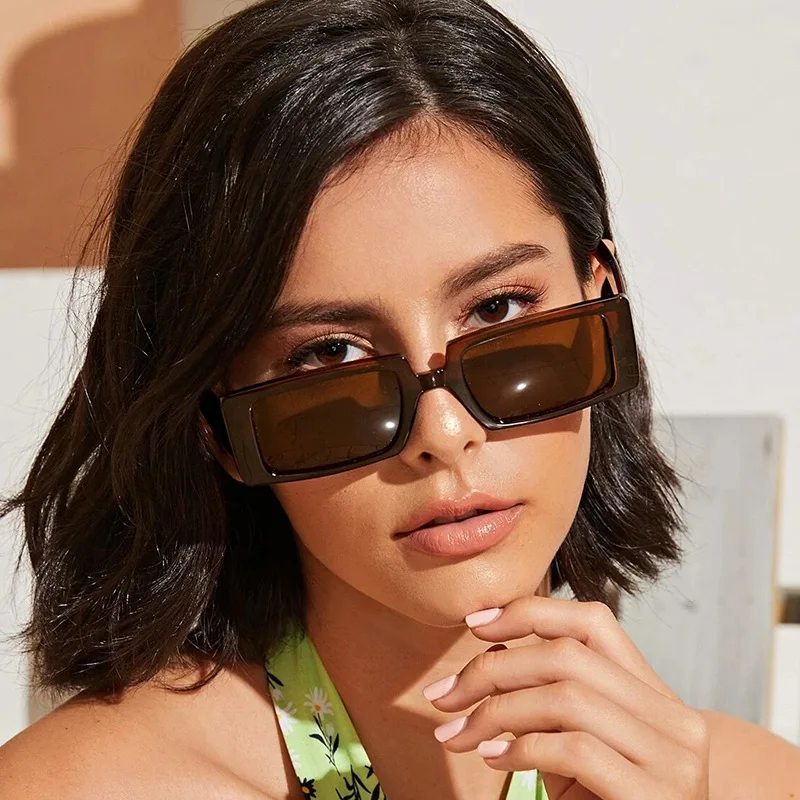  Изготовленный На Заказ 90s бренд lentes de sol прямоугольной Прямоугольная оправа солнцезащитные очки унисекс Модные оттенки в ретро-стиле для мужчин и женщин винтажном