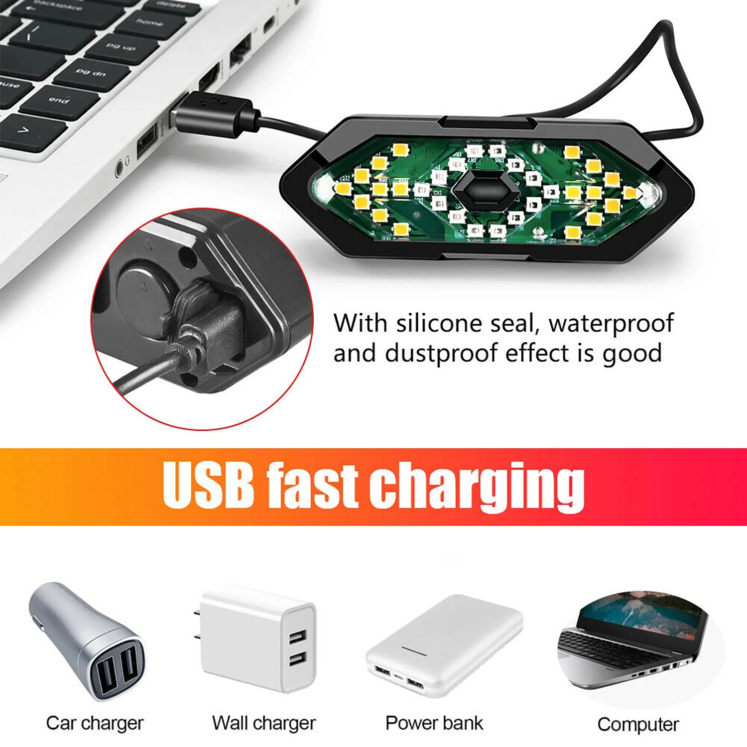 Bike Tail Light with Turn Signal Remote Switch Wireless LED Bike Light Rechargeable Waterproof Bicycle Rear Light Safety Warning