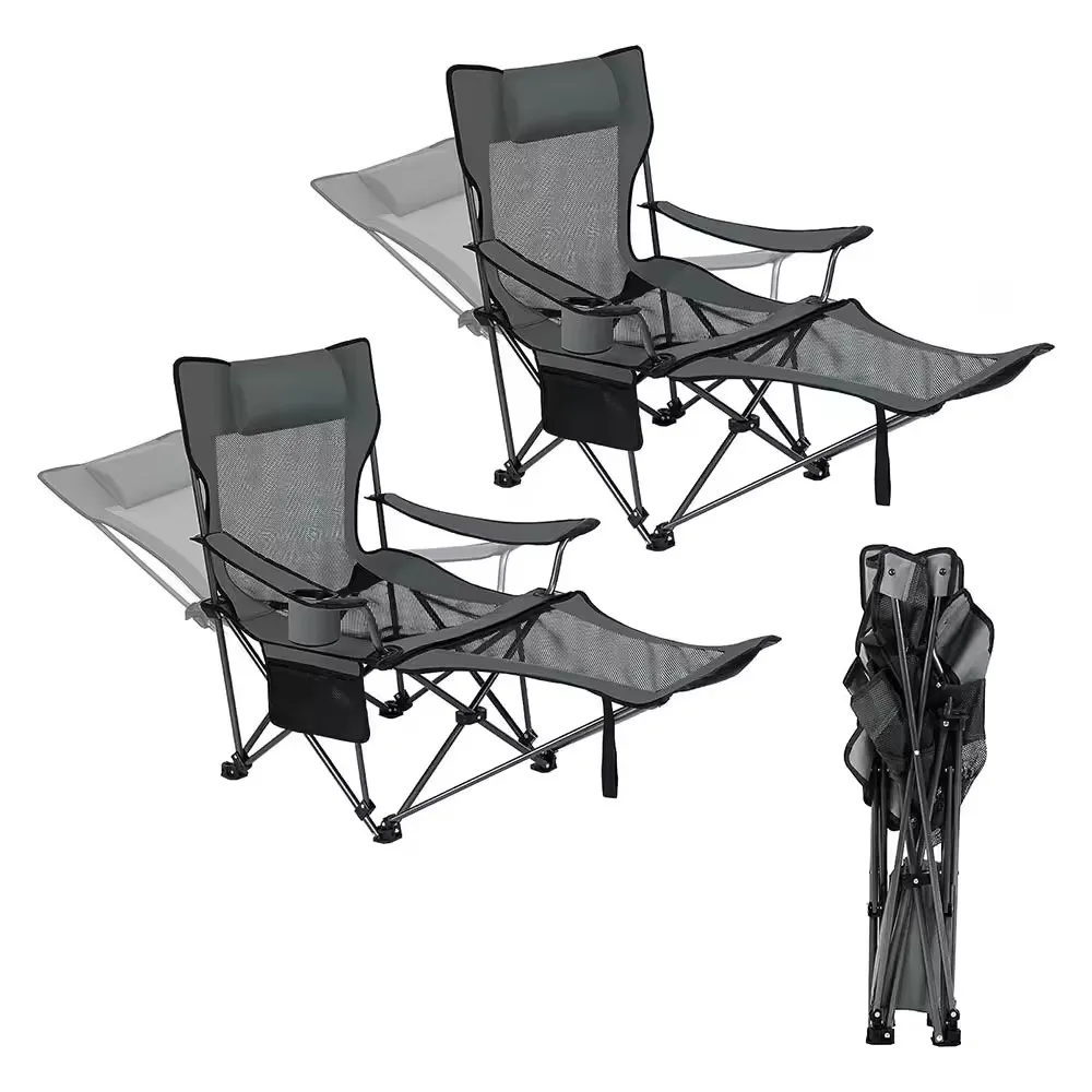 Wholesale Outdoor Compact Aluminum Luxury Lounge Chaise Folding Camping Recliner Beach Chair