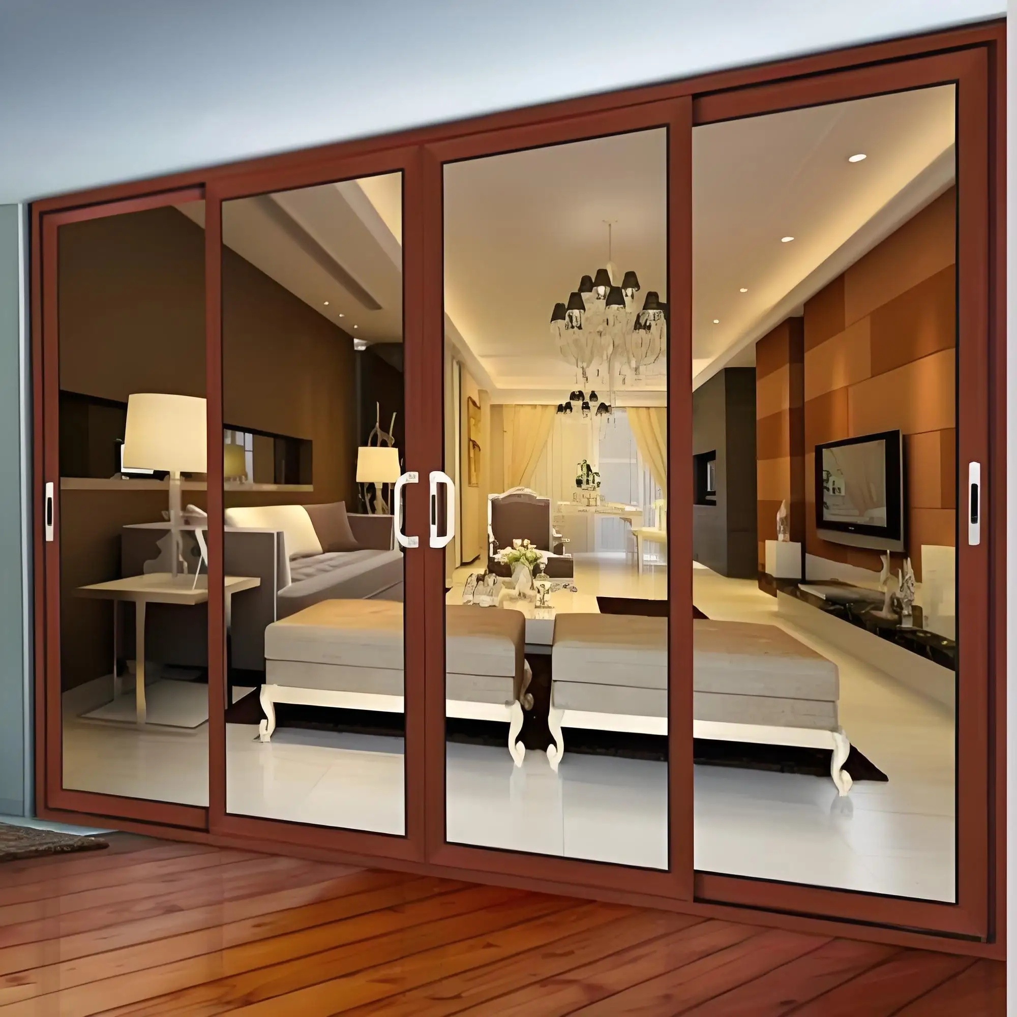 Modern design aluminum alloy sliding doors sliding doors  balcony quality assurance balcony
