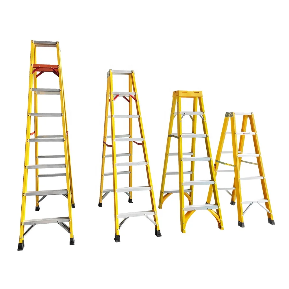 Telescopic-ladder-fiberglass A Frame Foldable High Quality Frp A Type Double Step Ladder
