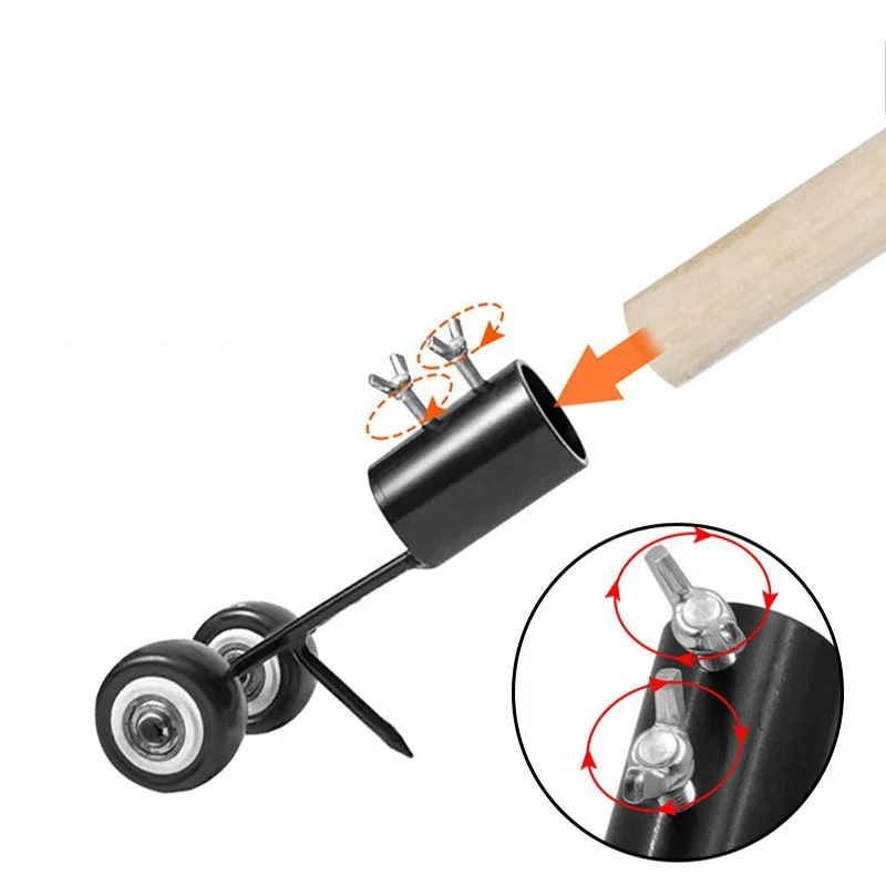 Crevice Weeder Adjustable Roller Bent Hook Push Type No Bend Weeder Gardening Weeding Hook other hand tool