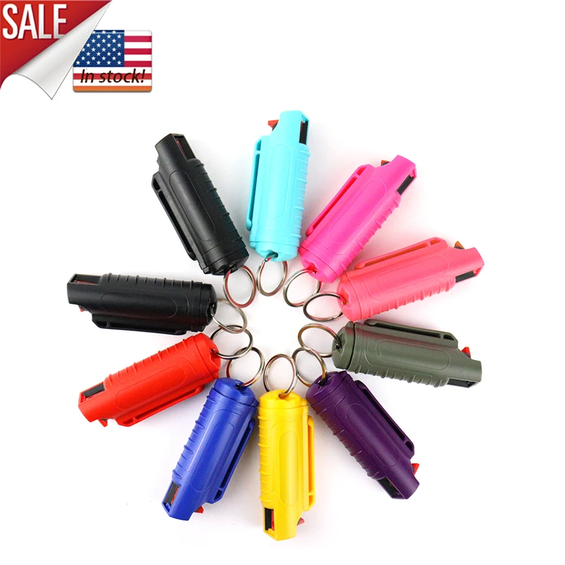 Wholesale Self Defense Keychain Cute Key Chain Mace Hard Case Plastic Shell Pink Self-Defense Keychain For Women