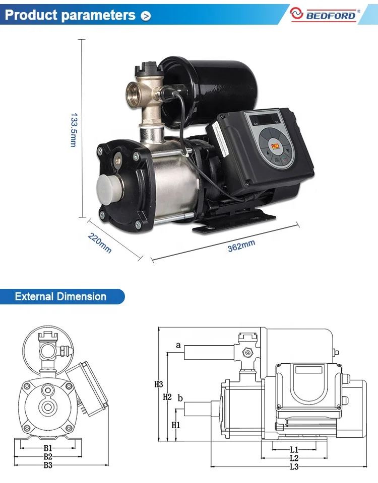 Stable And Reliable Booster High Capacity House Hot and Cold Water Pressure Booster Pump