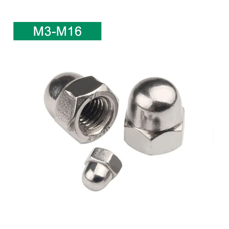M4 M6 M8 M10 Stainless Steel Hex Cap Nut DIN 1587 Hexagon Domed Cap Nut