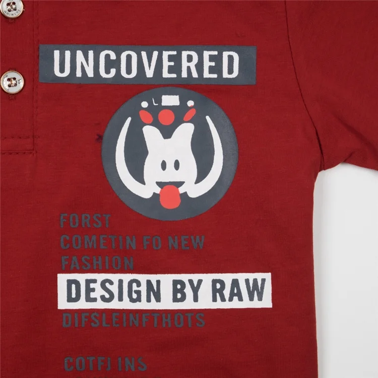 
In stock all sell Printing rabbit Odell cotton Combed Printed Polo Kids T-Shirt 