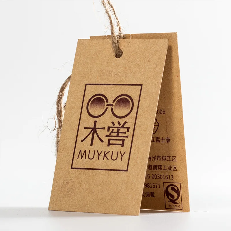 
YC500013 Luxury Garment Kraft Paper Jeans Tag Custom Hang tags For Clothing Logo 