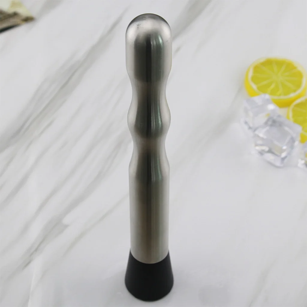 Hot Sale Amazon barware tools  Fruit Juice Hand grip long stainless steel ice cocktail muddler, custom muddler cocktail