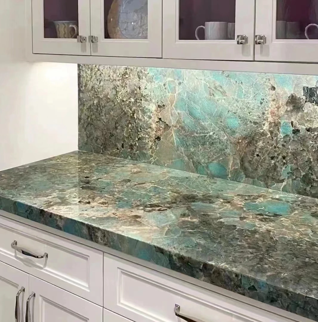 wholesale Amazon Green Granite Slabs for countertops and vanity tops backgroundwalls