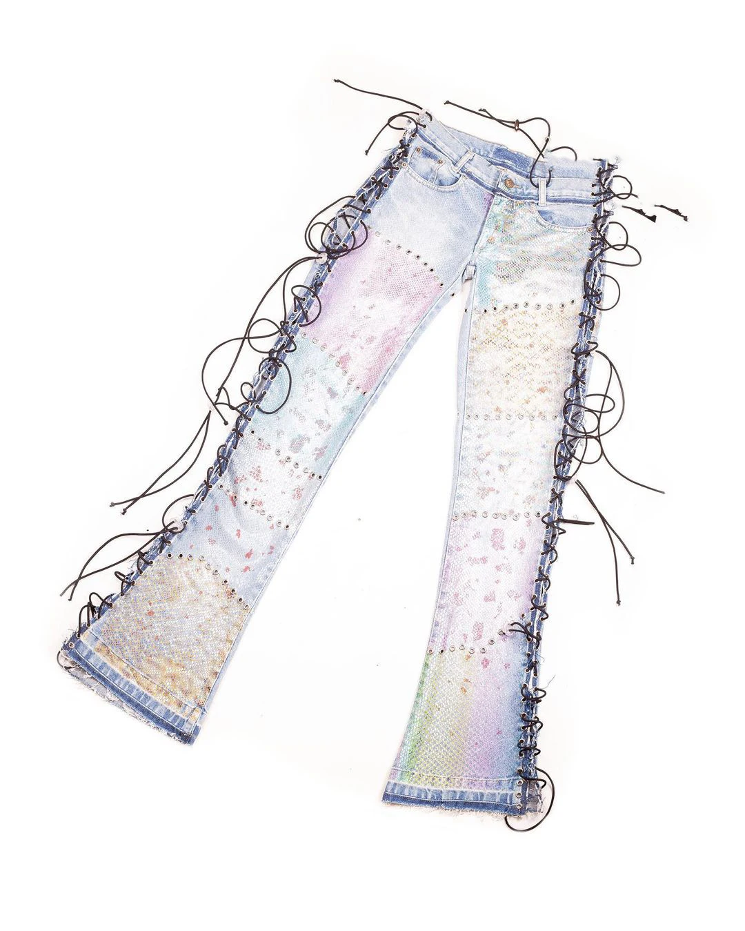 ZhuoYang Garment Wholesale Stacked Pants Top Quality Legging Sexy Lace Patchwork woman Jeans