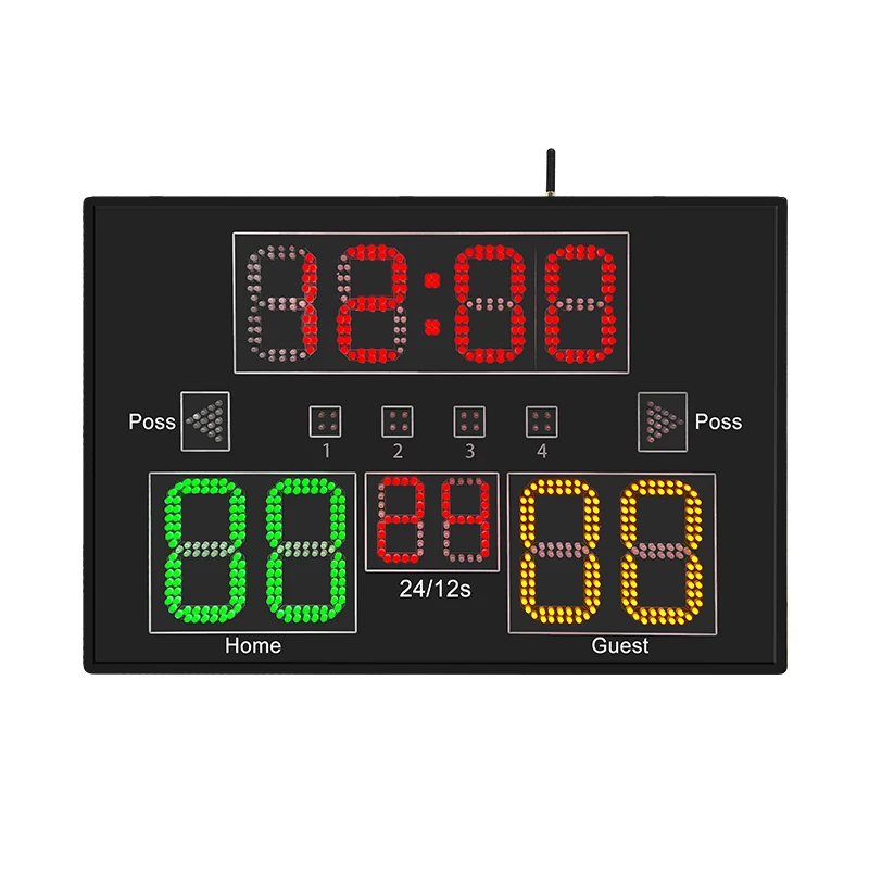 Wireless multi-functional soccer basketball game electronic scoreboard, electronic scorer with 24 seconds timer