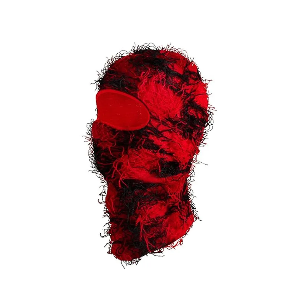 Custom Logo Jacquard Single Hole Fleece Ski Mask Balaclava Warm Camouflage Winter Face Cover Sports Beach Windproof Cold Weather