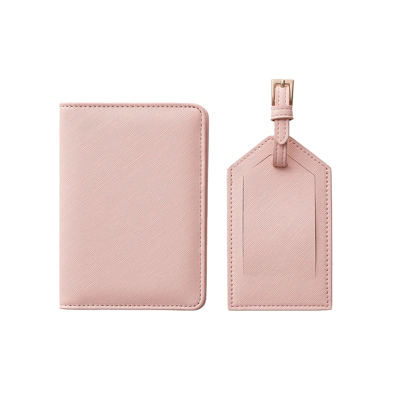 High quality leather passport cover and luggage tag travel set