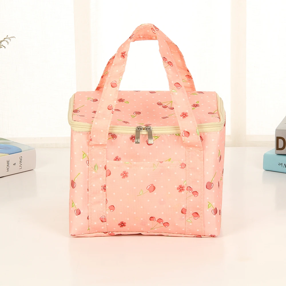 Oxford Cloth Insulation Lunch Bag Fashionable Portable Waterproof Cooler Tote Handheld Thermal Food Insulator for Picnic Travel